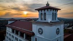 Aerial shot of University Hall